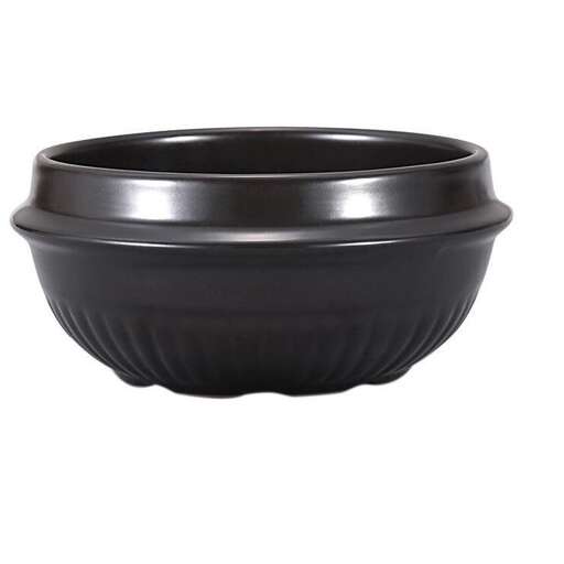 this bowl is made from solid black ceramic.