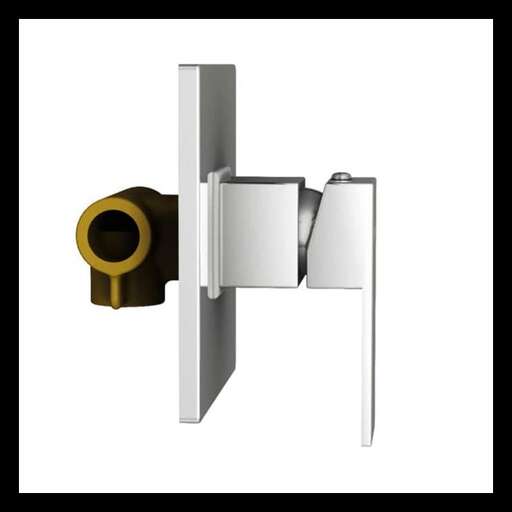 a white wall with a black frame and a white picture.