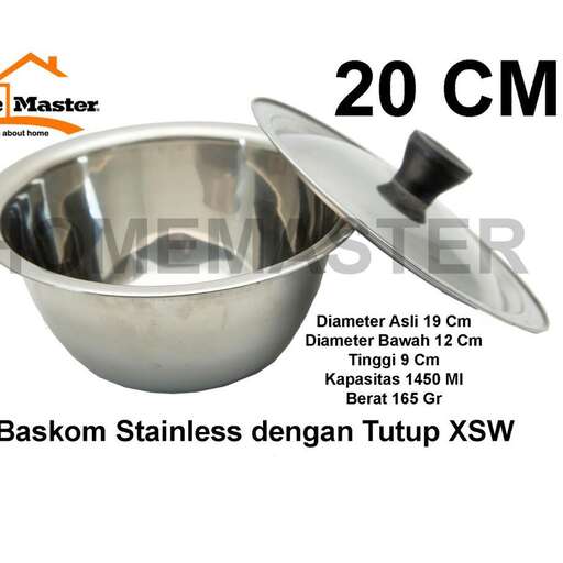 stainless steel bowl with lid and lid.