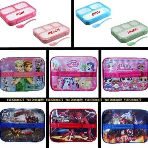 the little plastic boxes are in a variety of colors.