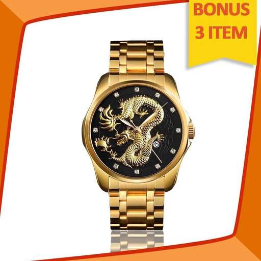 watch - gold watch with a black dial