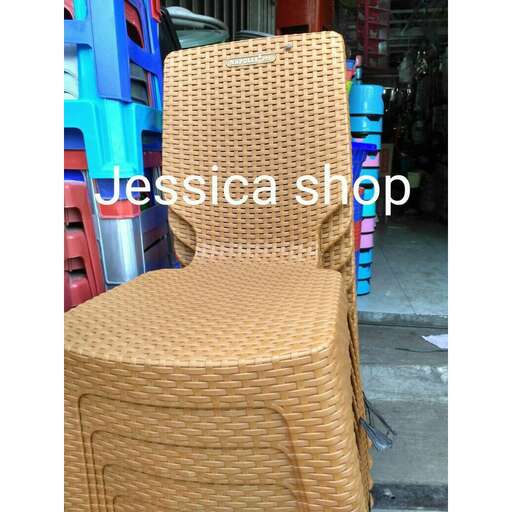 a chair made out of a wicker chair