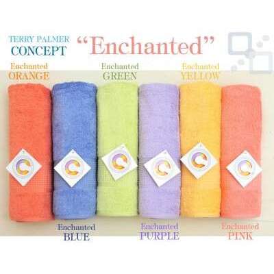 a set of three colorful towels.