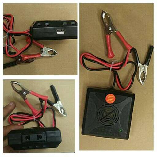 a set of three different wires and a device.