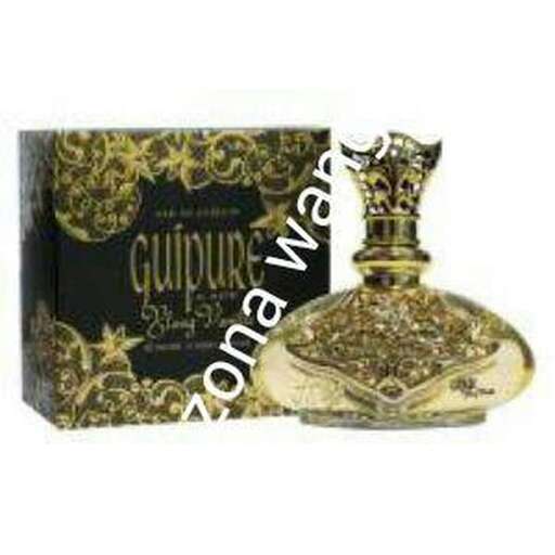 a gold perfume bottle with a picture of a cat on it