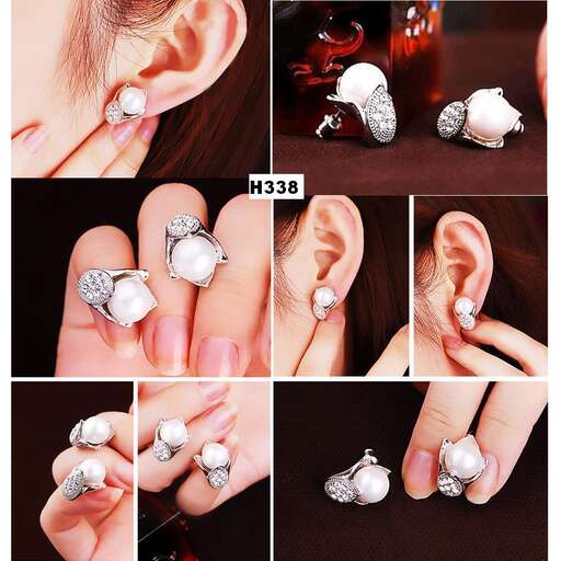 a set of earrings in sterling silver