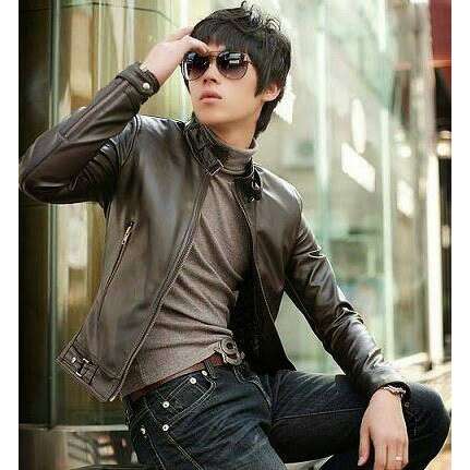 person in a leather jacket
