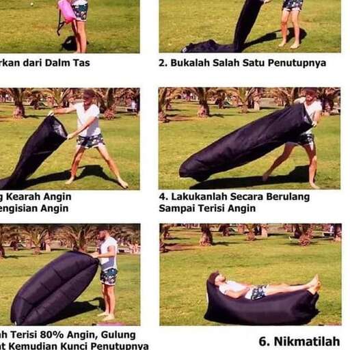 a man is playing frisbee with a large black pillow.