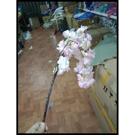 a person holding a stick with a flower on it.