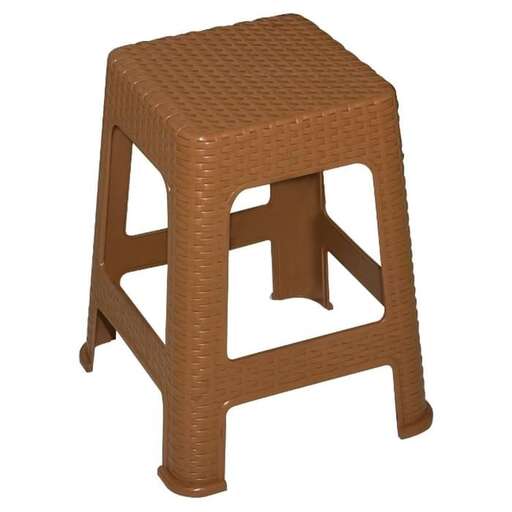 a stool with a brown seat and a brown seat.