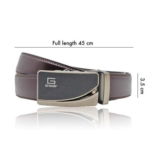 a leather belt with a wide angle