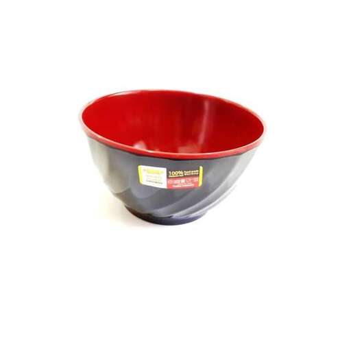 bowl in red and black