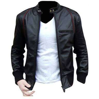 leather jacket with a zipper