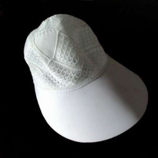 a white hat with a white hat on a black background.