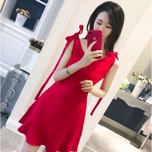 red dress with a bow