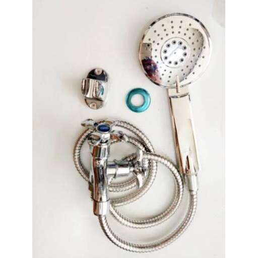 a water hose and a hose are sitting on a table.