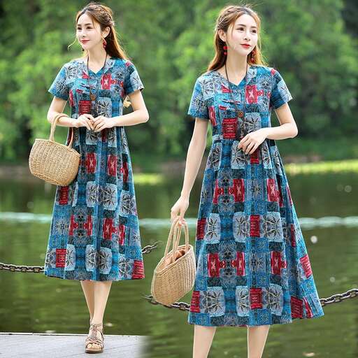 vintage dress in blue