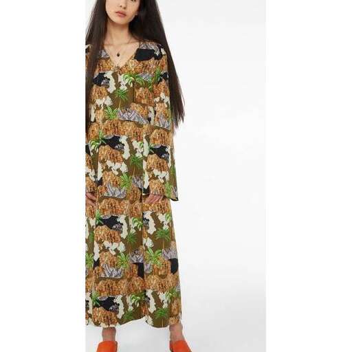 a dress made from a pattern of butterflies.