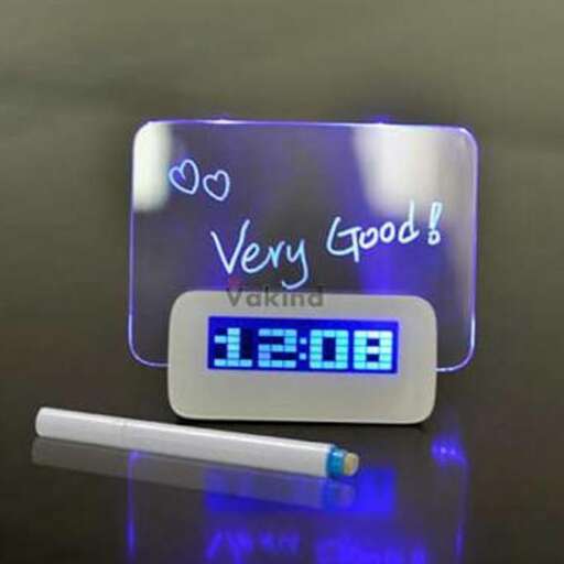 a clock with a message on it