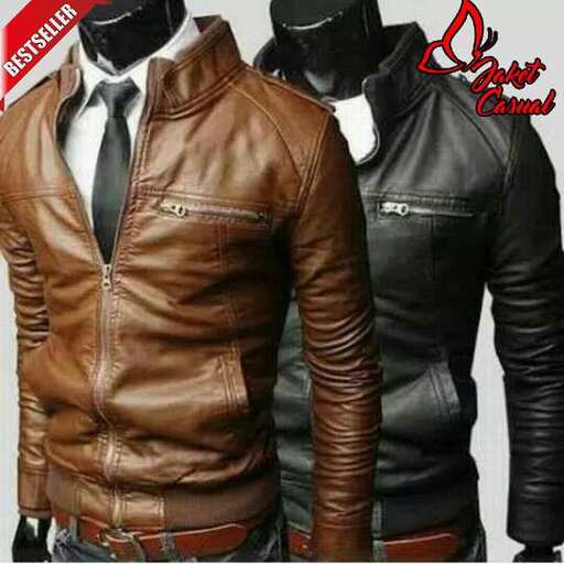 leather jacket with a tie