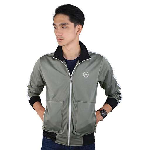 men's jacket in a soft, lightweight fabric with a hoodie and a zipper.