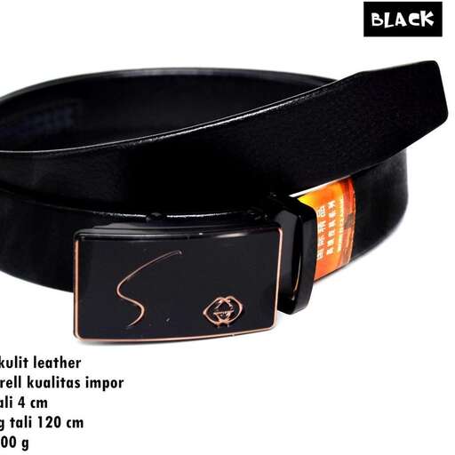 black leather belt with a buckle