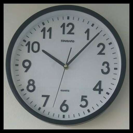 a clock with the time on it is displayed.