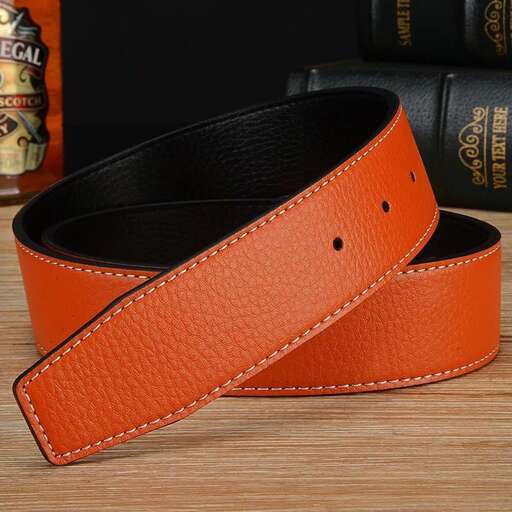 leather belt with a black leather strap