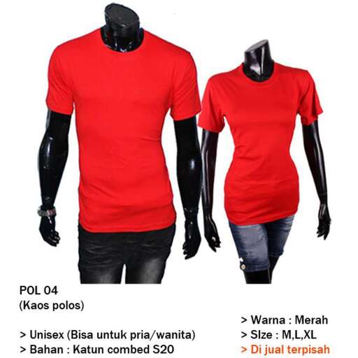 red t - shirt with a black design