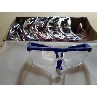 a pair of glasses with a blue handle and a blue handle.