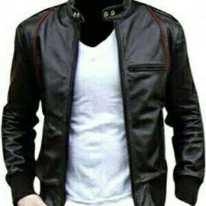 leather jacket with a zipper