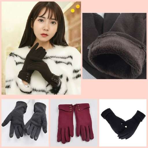 a woman wearing gloves and gloves