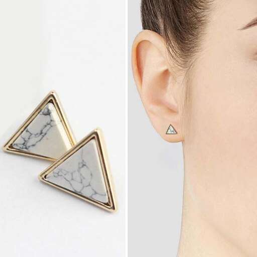 a pair of diamond earrings