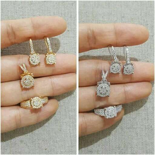 a pair of diamond earrings