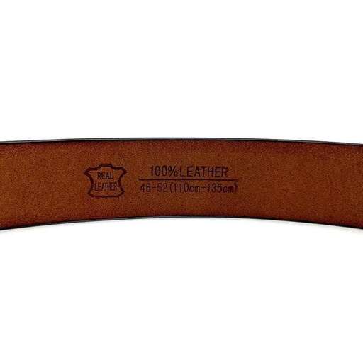 leather belt with a custom made buckle