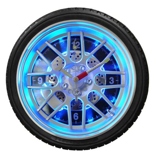 the rear wheel of a car