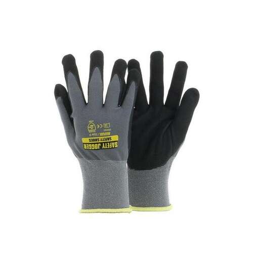 gloves with a yellow stripe