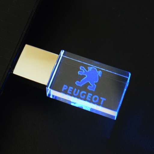 the logo is displayed on a glass case.