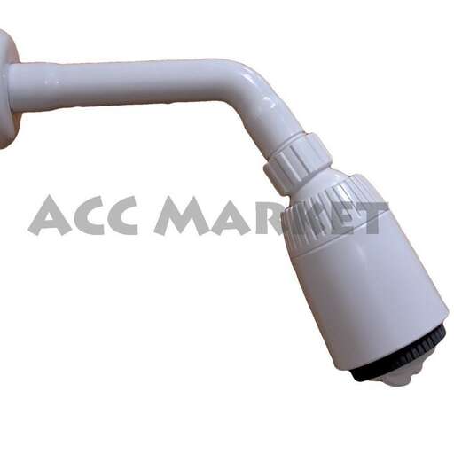a 3d render of a white plastic flashlight.