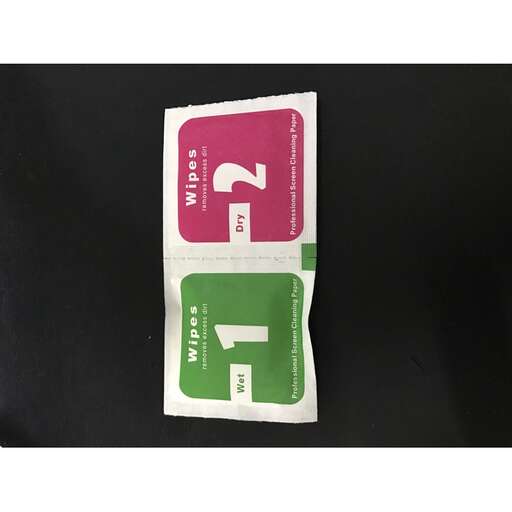 a green and white sticker on a black background.