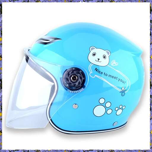 i'm not sure what this helmet is, but it's a cute bear in it.