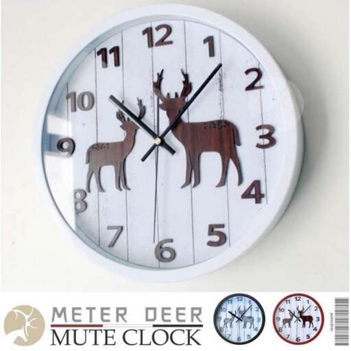 a clock with a picture of a deer on it.