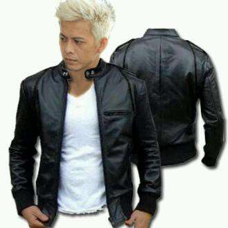 leather jacket with a hood