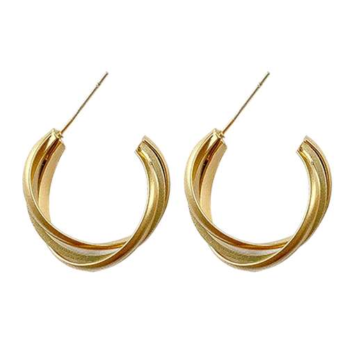 a pair of gold hoop earrings