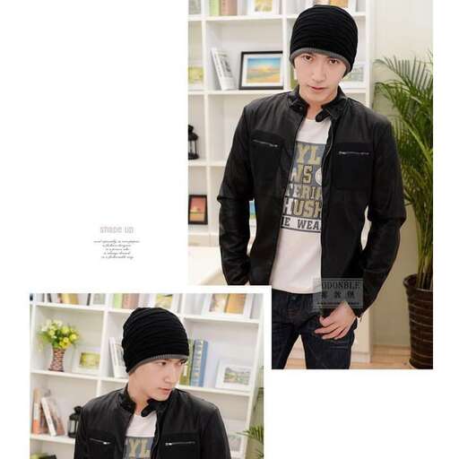 a man in a black beanie and a beanie