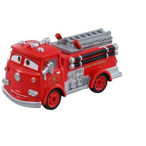 a red fire truck with a fire engine on top.