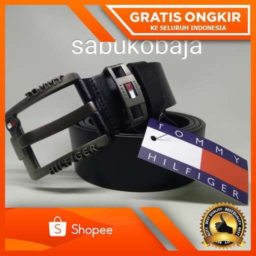 the new black leather belt in the new shop.