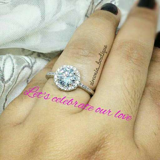 engagement ring with a diamond