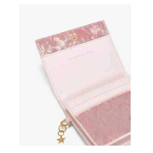 pink wallet with a zipper