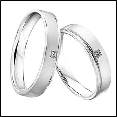 a pair of wedding rings